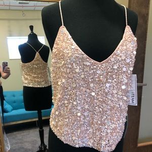 Blush WTOO 11711 Everdeen sequin bridal top size 6